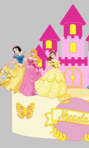 003 Arquivo de Corte Topo de Bolo - Princesas