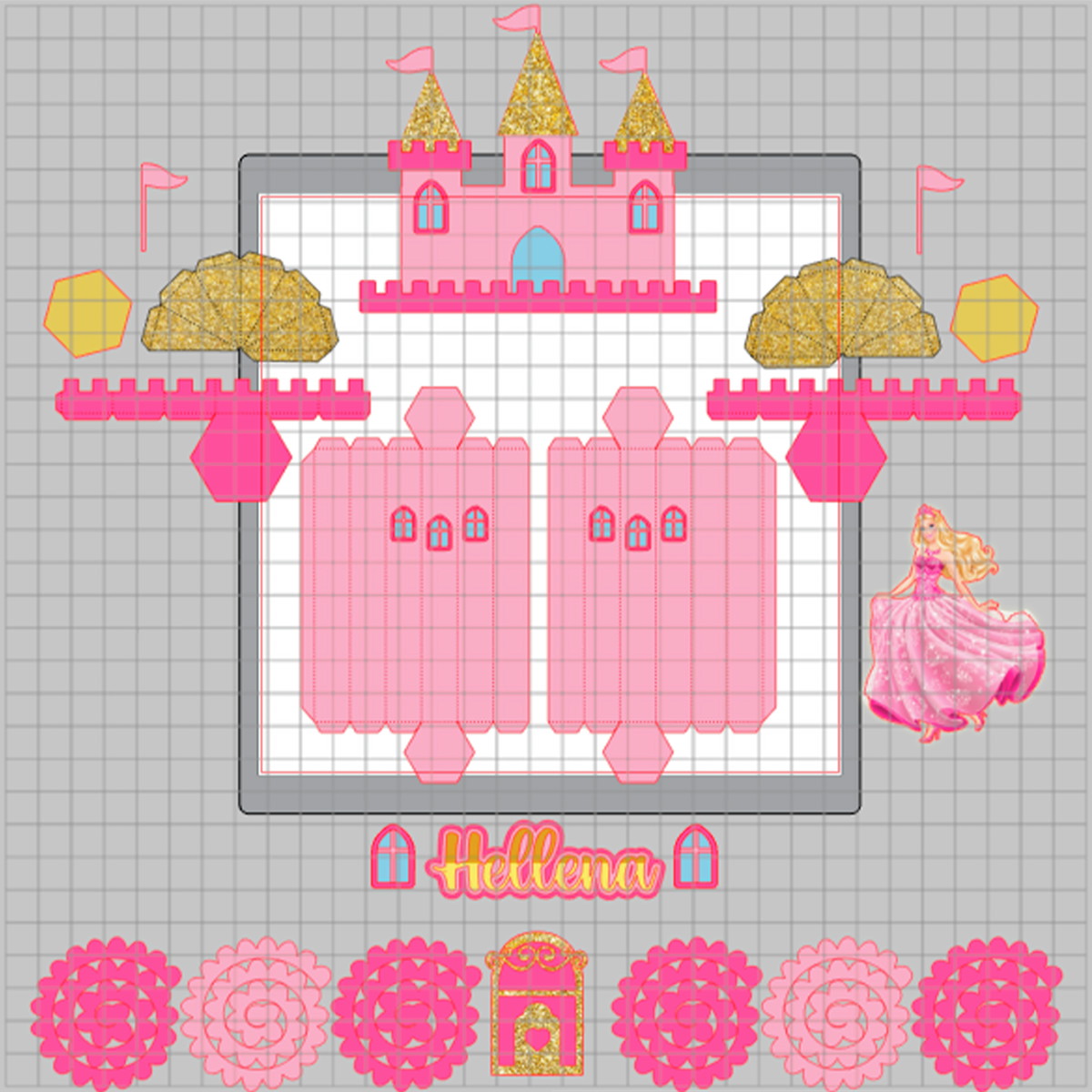 010 Arquivo de Corte Topo de Bolo Barbie Princesa Ganhe+3pdt - Imagem 2