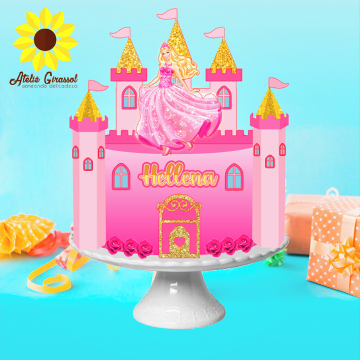 010 Arquivo de Corte Topo de Bolo Barbie Princesa Ganhe+3pdt