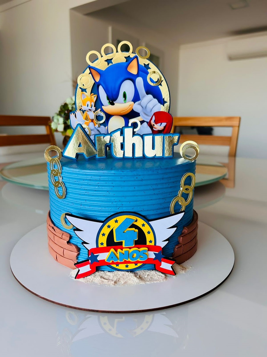 #028 - Arquivo de Corte Topo de Bolo - Sonic - Imagem 2