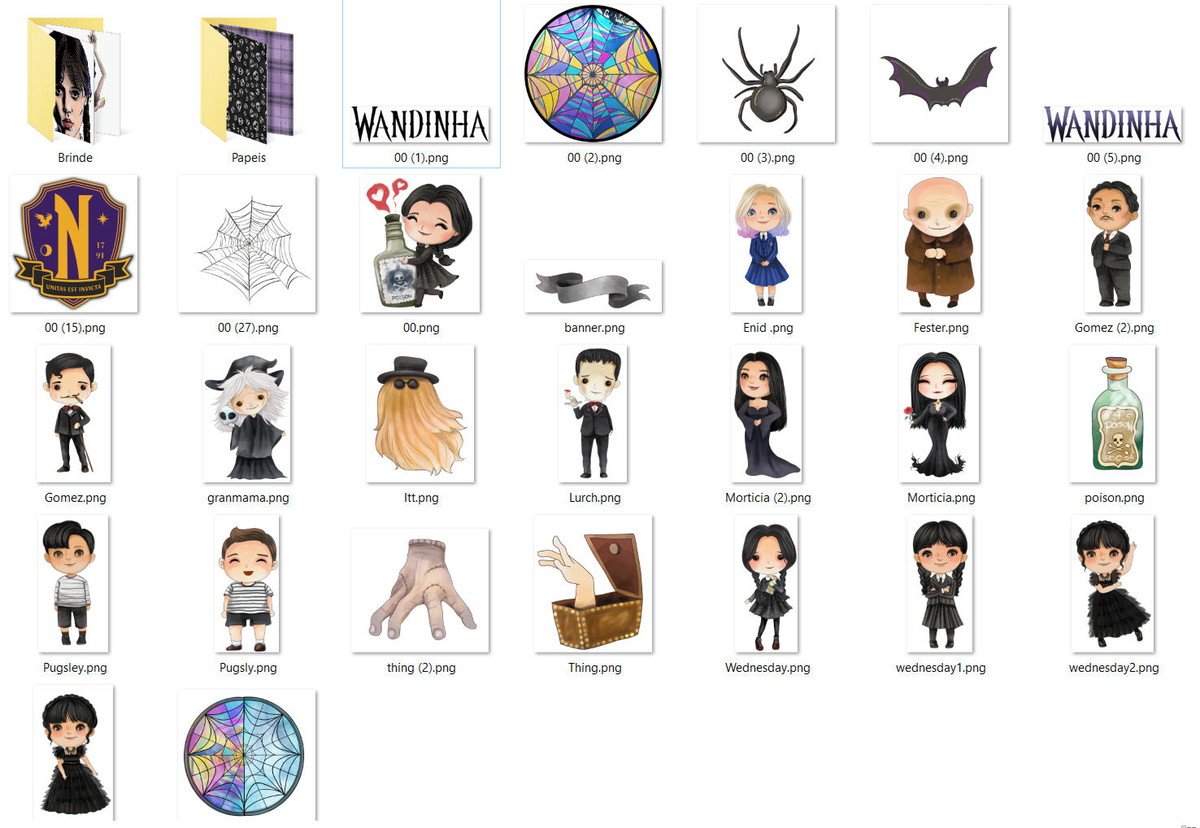 #098 Kit Digital Wandinha Família Addams - Imagem 2