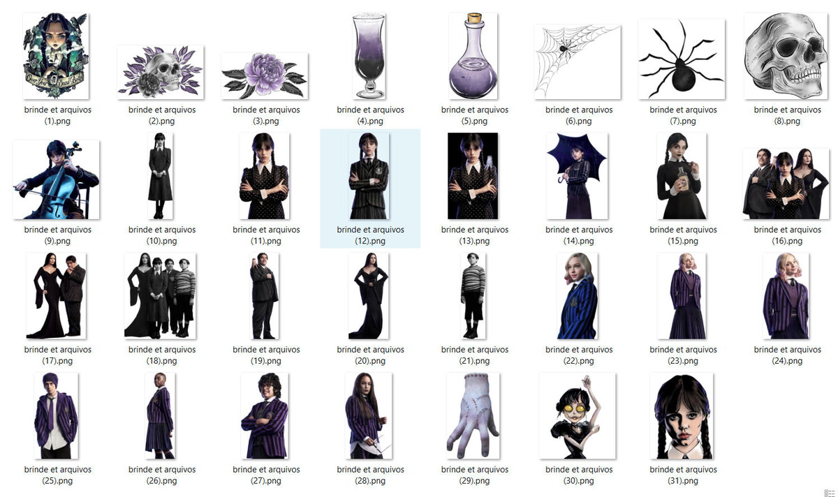 #098 Kit Digital Wandinha Família Addams - Imagem 3