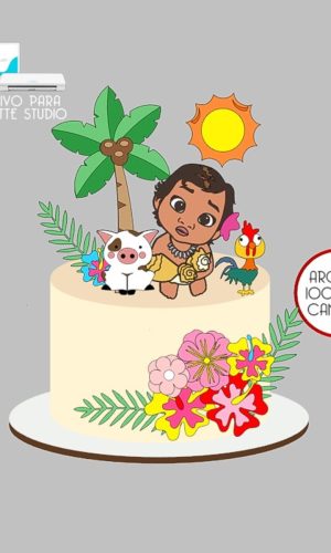 166 - Arquivo Topo de Bolo Moana Baby
