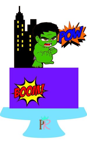 #1666 Arquivo de corte Topo de bolo Hulk CAMADAS STUDIO