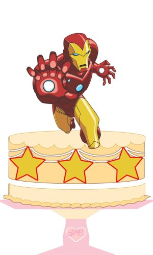 #1853 Arquivo de corte Topo de bolo Homem de Ferro STUDIO