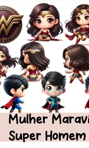 #2002 - Kit Digital - Mulher Maravilha e Super Homem (ia)