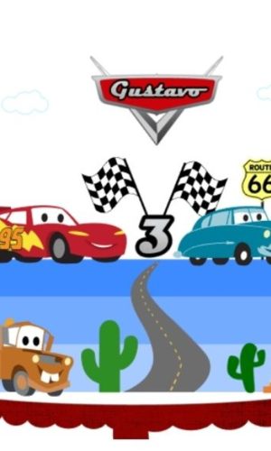 #2044 Arquivo de corte Topo de Bolo Carros Disney Mcqueen