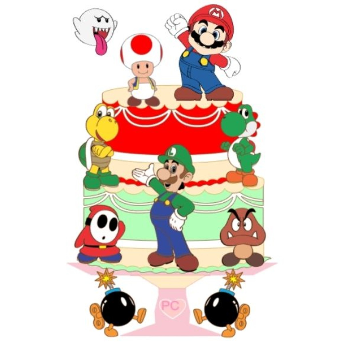 #2069 Arquivo de corte Topo bolo Super Mario CAMADAS STUDIO