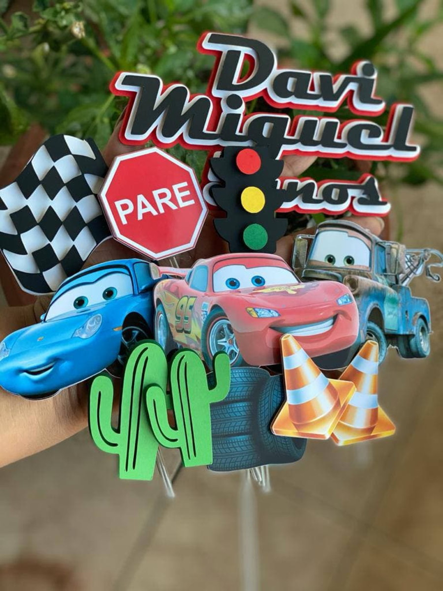 #2146 Arquivo de corte Topo de Bolo Carros Disney Mcqueen ST