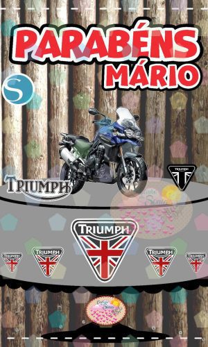2173 - Arquivo topo de bolo MOTO TRIUMPH - STUDIO
