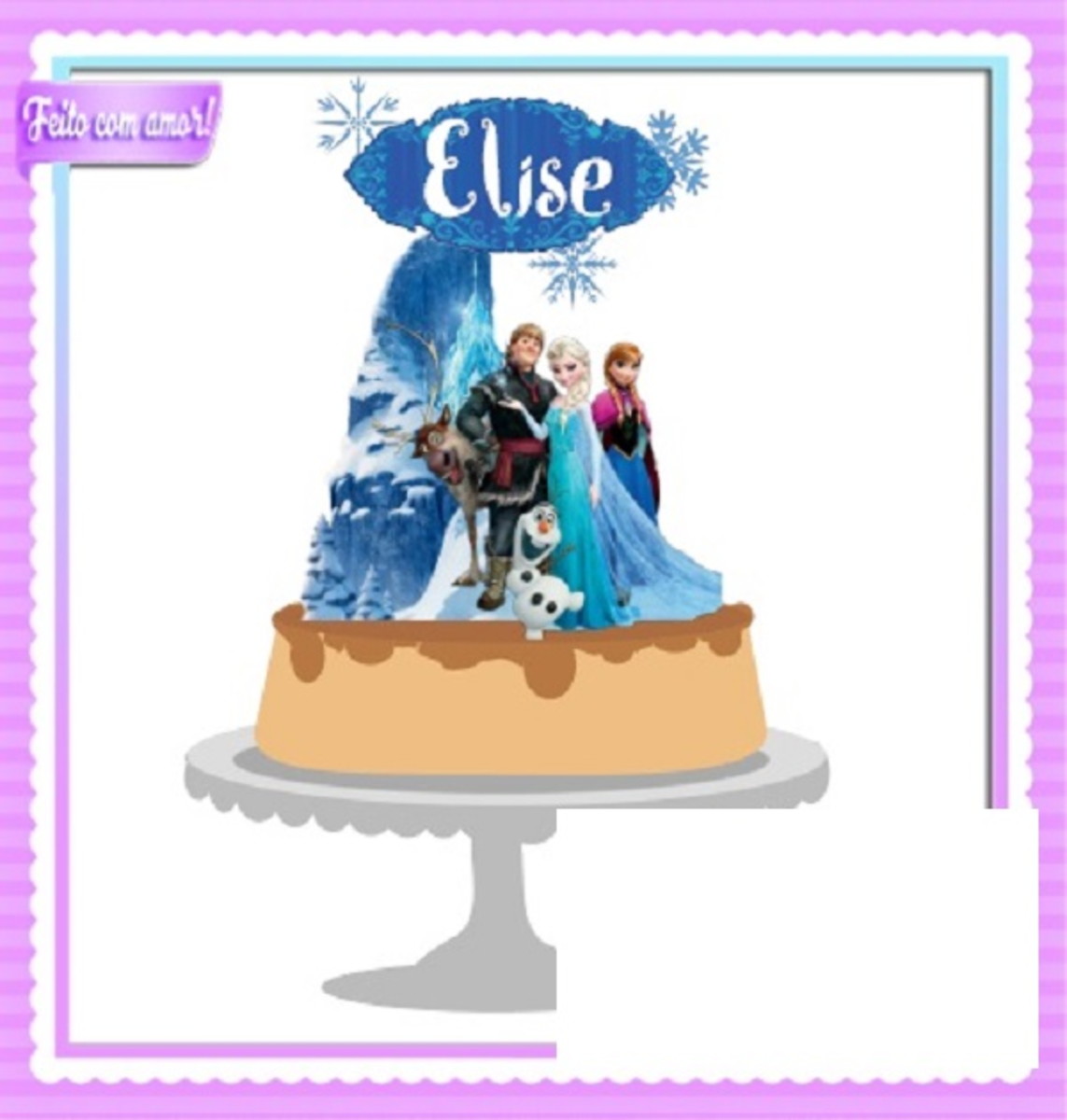 #222 Arquivo Topo de Bolo Frozen Studio Camada