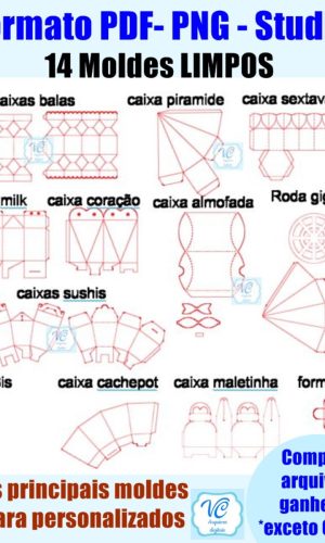 231- Arquivo de Corte Moldes Limpos SILHOUETTE- PNG e PDF