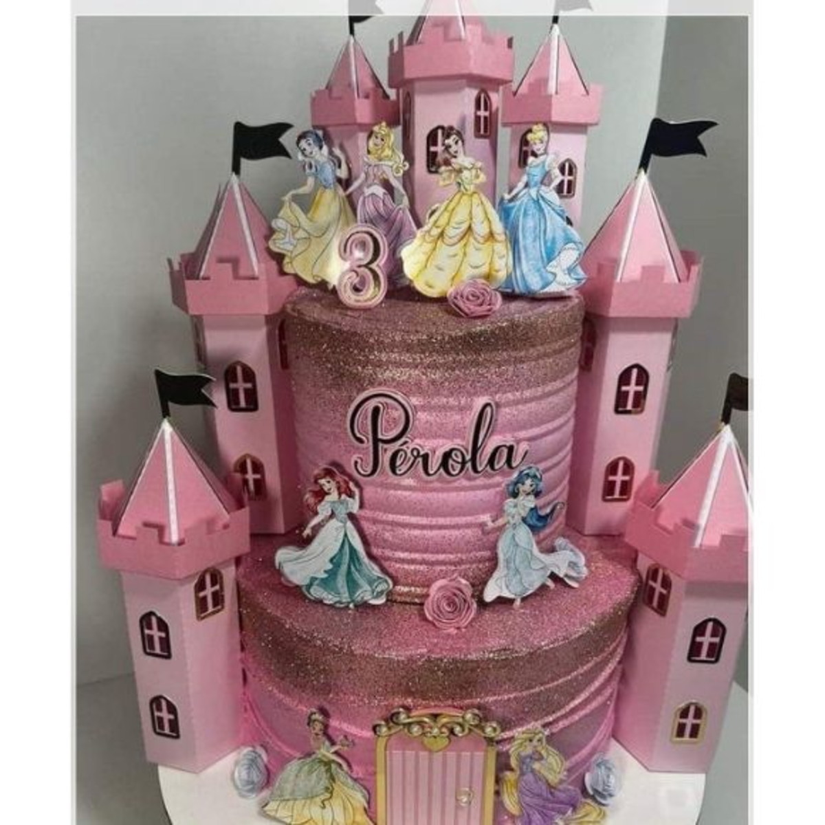 #2901 Arquivo de Corte Topo de Bolo Princesas Castelo - Imagem 2