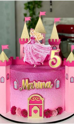 #2903 Arquivo de Corte Topo de Bolo Castelo da Barbie