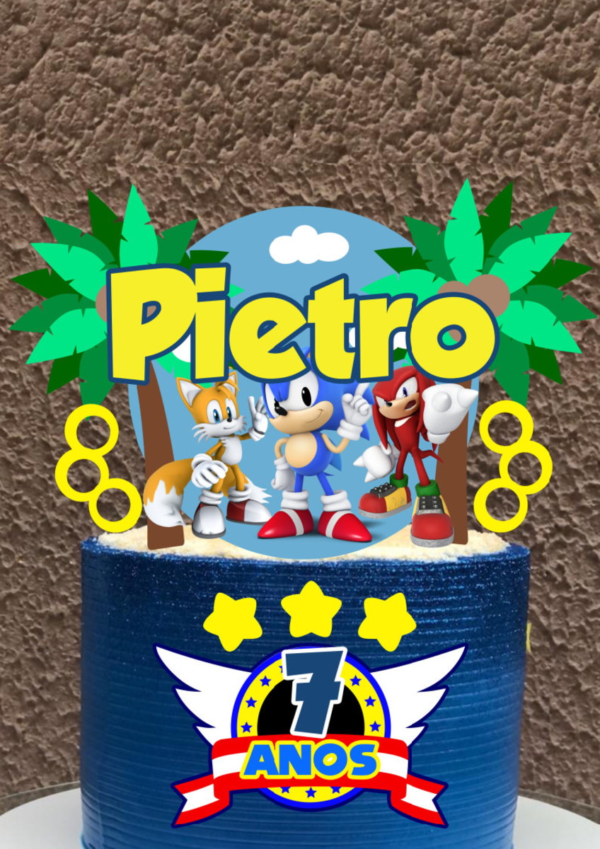 2 Arquivo de Corte Topo de Bolo Sonic 5