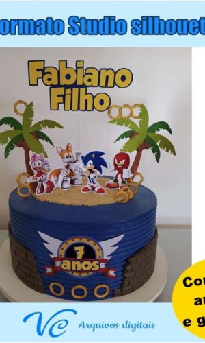 325- Arquivo de Corte Topo de Bolo Sonic
