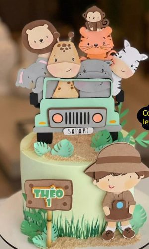 327 - topo de bolo safari em camadas Arquivo de corte