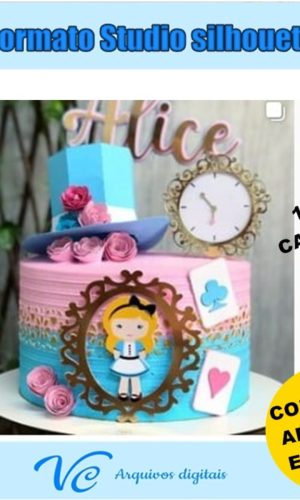 369- Arquivo Topo de Bolo Alice País das Maravilhas 2