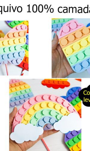 384- Arquivo topo de bolo Pop It Fidget Toy em camadas