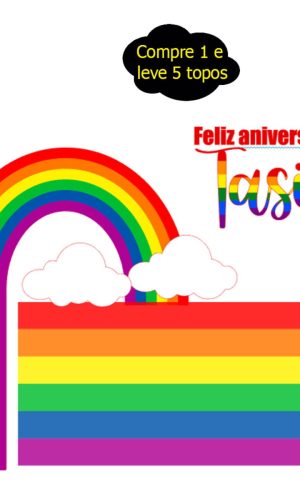 399 - Arquivo topo de bolo arco iris em camadas