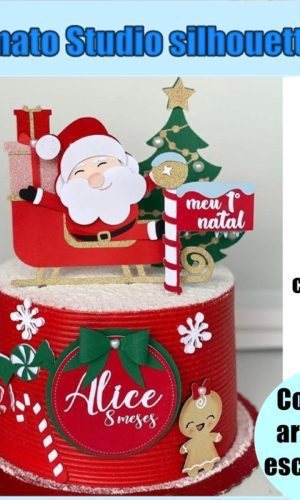 426- Arquivo de Corte Topo de Bolo Meu Primeiro Natal