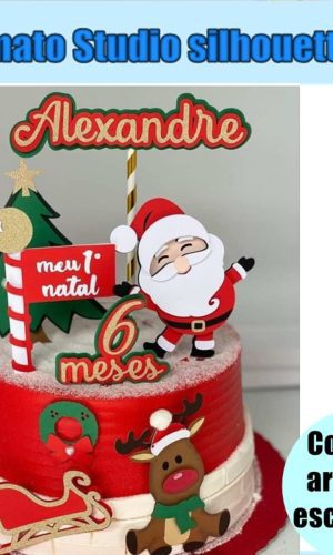 428- Arquivo de Corte Topo de Bolo Meu Primeiro Natal