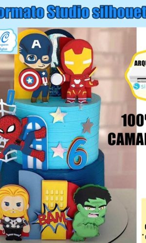 455- Arquivo de Corte Topo de Bolo Vingadores Camadas