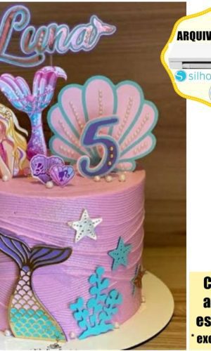 52- Arquivo de Corte Topo de Bolo Barbie Sereia