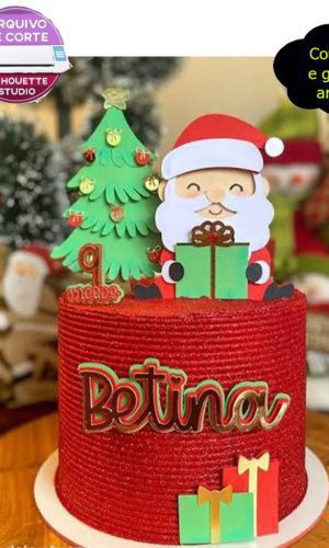 524 - Arquivo de corte topo de bolo papai noel