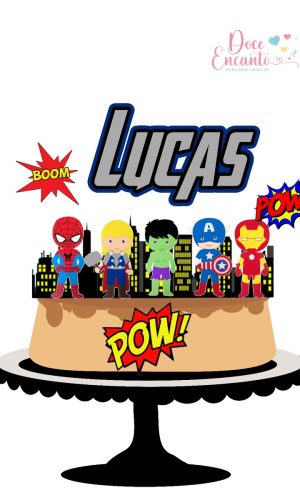 580 Topo de Bolo Vingadores Cute1