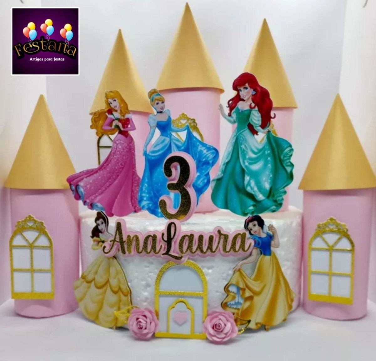 Arquivo Digital Topo de Bolo Castelo Princesas
