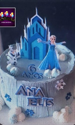 Arquivo Digital Topo de Bolo Frozen Elsa+4 Arquivos