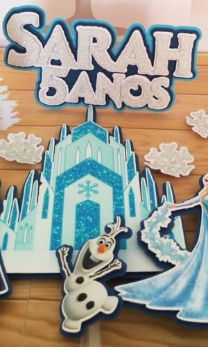 Arquivo Corte Silhouette - Topo de Bolo Frozen 7 Árvore 3d