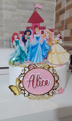 Arquivo corte silhouette - Topo de bolo Princesas da Disney
