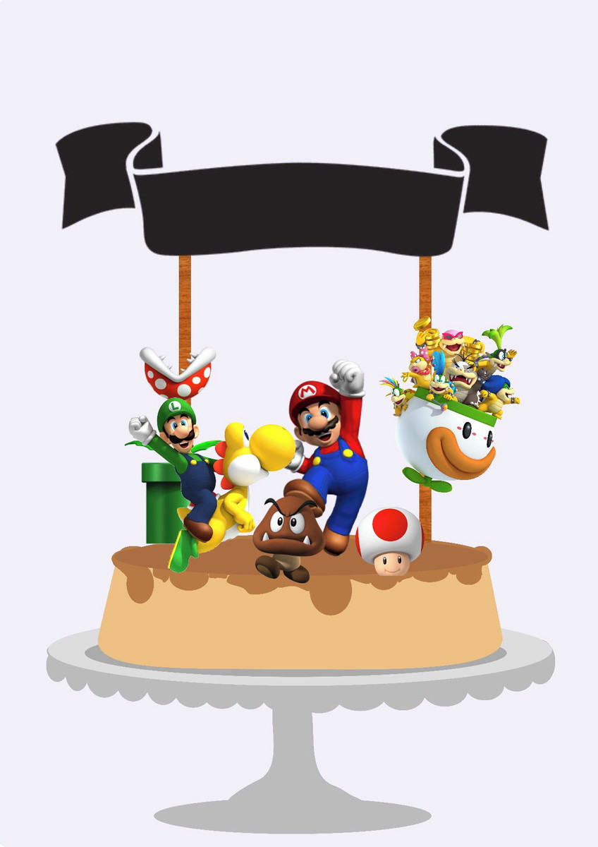 Arquivo Corte Silhouette - Topo de bolo Super Mario #23