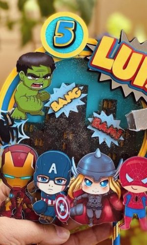 Arquivo Corte Silhouette Topo de Bolo Vingadores