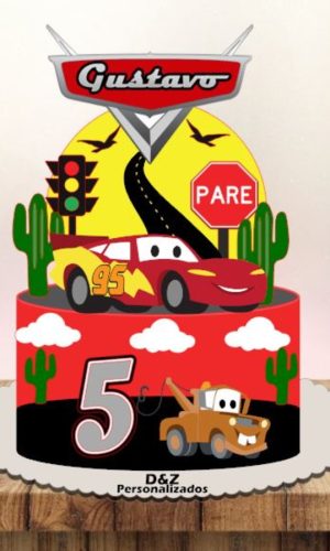 Arquivo Corte - Topo Carros Disney 2 (camadas) Cod-924