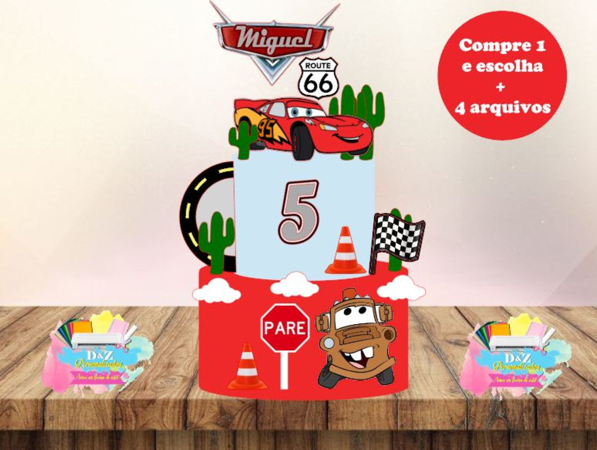 Arquivo Corte - Topo Carros Disney (camadas -cod-886