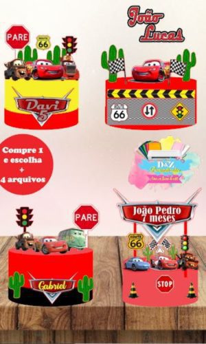 Arquivo Corte - Topo Carros Disney (combo) Cod-925