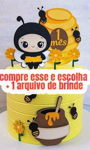 Arquivo Corte Topo de Bolo Abelinha