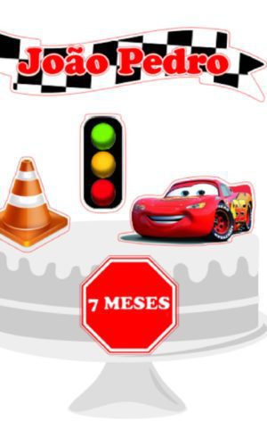 Arquivo Corte Topo de Bolo Carros + 4 Arquivos a Sua Escolha