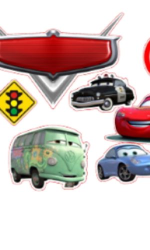 Arquivo Corte Topo de Bolo Carros + 4 Arquivos a Sua Escolha