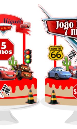 Arquivo Corte Topo de Bolo Carros + 4 Arquivos a Sua Escolha