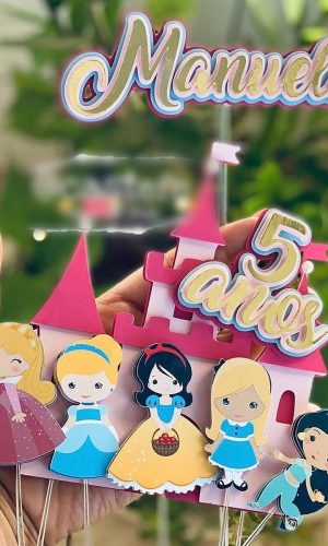 Arquivo Corte: Topo de Bolo Castelo Princesas 004