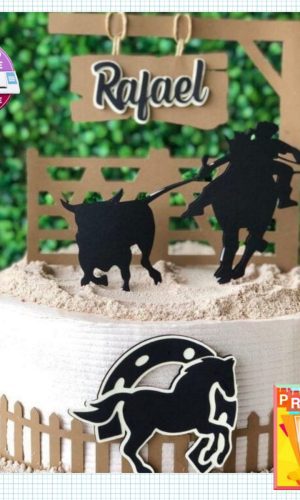 Arquivo corte Topo de Bolo Cavalos