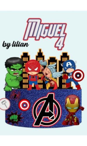 Arquivo Corte Topo de Bolo Cut Vingadores Lili