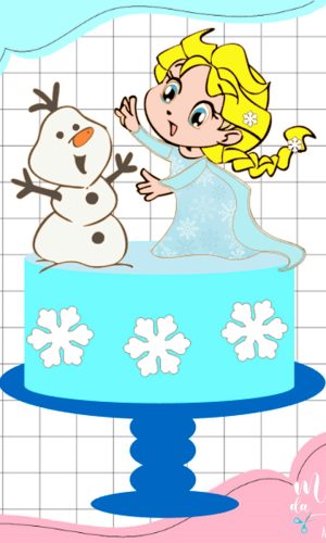 Arquivo Corte: Topo de Bolo Frozen 009