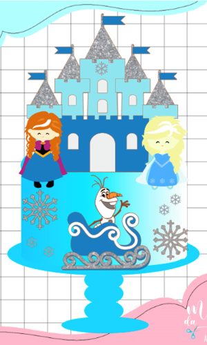 Arquivo Corte: Topo de Bolo Frozen 011