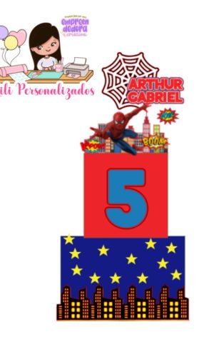 Arquivo Corte Topo de Bolo Homem Aranha 04 Andares +2brindes