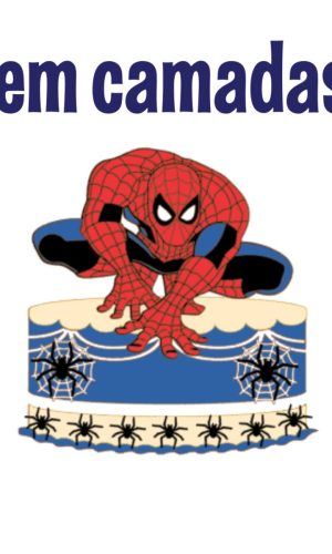 Arquivo Corte Topo de Bolo Homem Aranha em Camadas